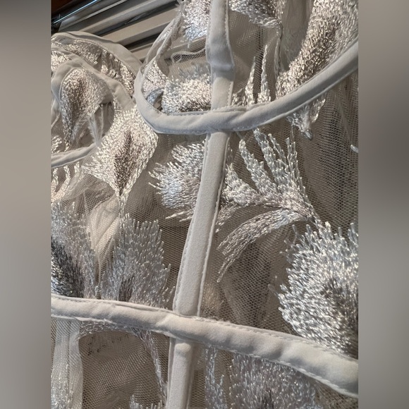 Embroidered Sheer Corset with Feather detail - Picture 5 of 6